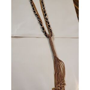 Vintage Chain Link With Tassel Front Necklace